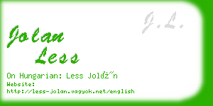 jolan less business card